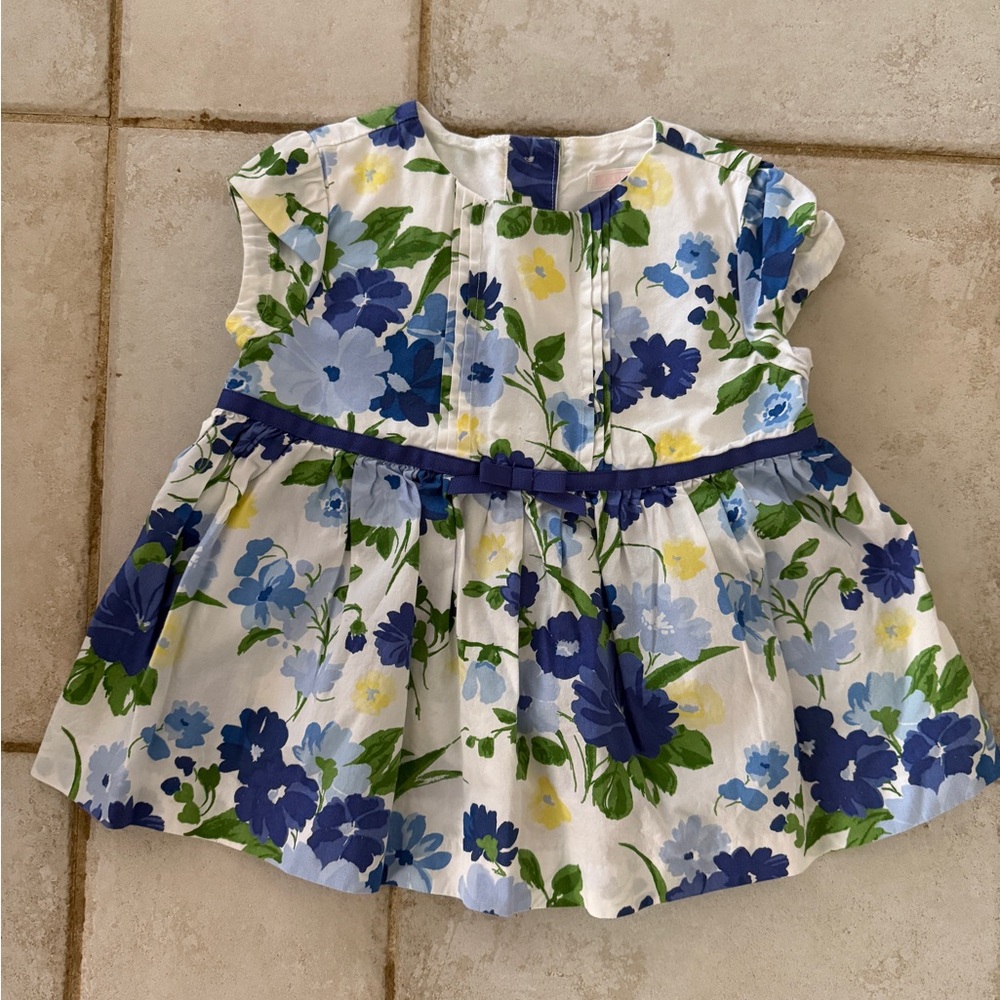 Janie and Jack Floral Top with Blue and Yellow Flowers